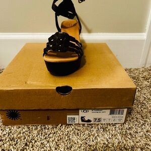 UGG Black Strappy Sandals for Women